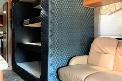 Built-in storage shelf inside an RV