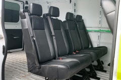 Interior seating inside a vehicle after service at MPT Autobody