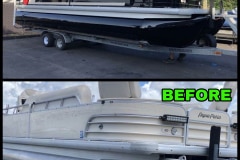Before and after boat refinishing service