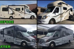 Before and after RV paint job