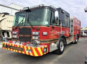 Firetruck body repair after accident.