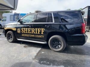 Collision damage and paint shop for first responder vehicles.